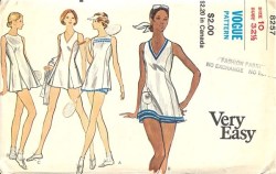 8257 EZ VOGUE 1972   SLEEVELESS TENNIS DRESS, SHORTS PATTERN 8 31.5''B